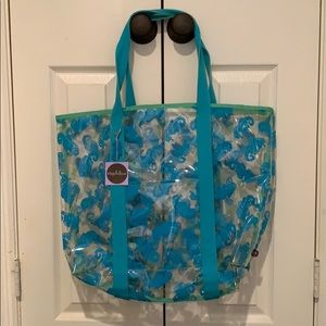 Steph & Co Clear Vinyl Seahorse Beach/Pool Tote